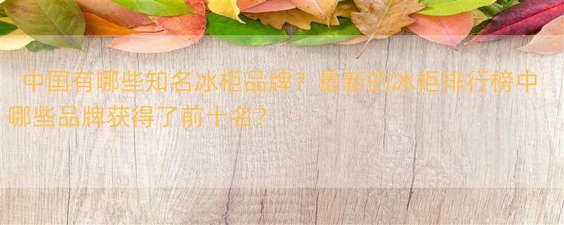 中国冰柜十大品牌都有哪些？ 冰柜排行榜，冰柜十大品牌最新排名