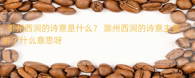 滁州西涧的诗意是什么？ 滁州西涧的诗意主要讲了什么意思呀