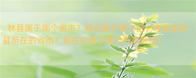 林县归什么市管辖 林县是哪省哪个市？