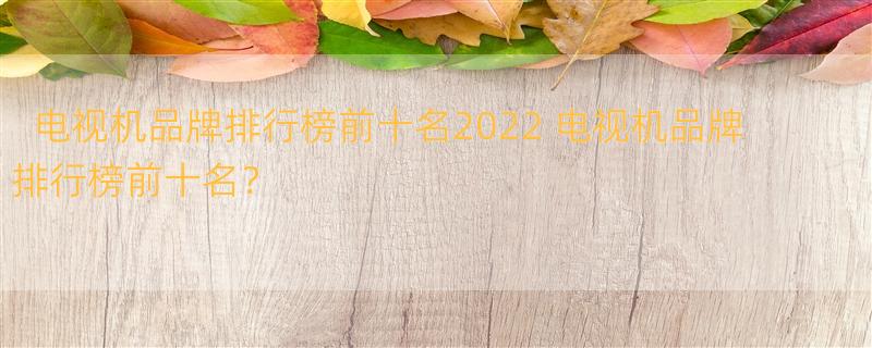 电视机品牌排行榜前十名2022 电视机品牌排行榜前十名？