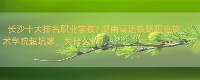 长沙十大排名职业学校? 湖南高速铁路职业技术学院超坑爹，为什么？？