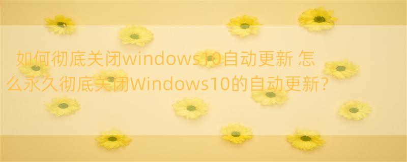 如何彻底关闭windows10自动更新 怎么永久彻底关闭Windows10的自动更新？