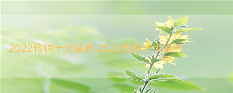 2022传销十大骗局 2022传销十大骗局