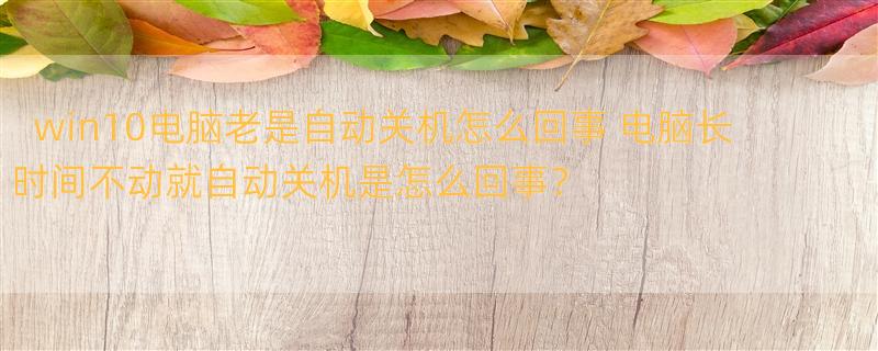 win10电脑老是自动关机怎么回事 电脑长时间不动就自动关机是怎么回事？