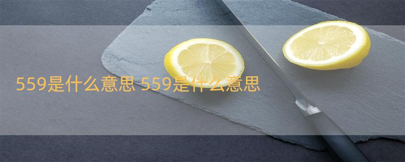 559是什么意思 559是什么意思