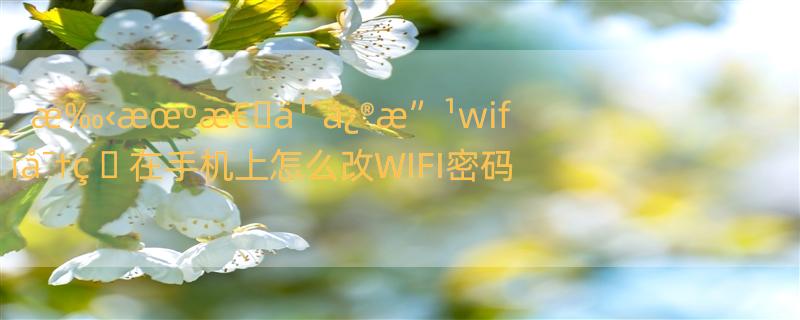 æ‰‹æœºæ€�ä¹ˆä¿®æ”¹wifiå¯†ç � 在手机上怎么改WIFI密码