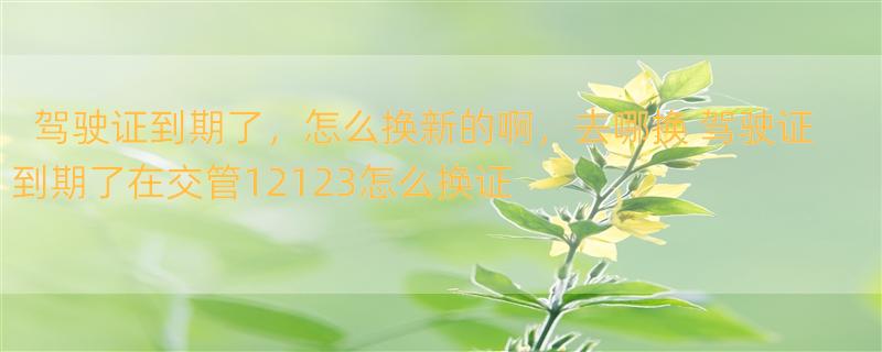 驾驶证到期了，怎么换新的啊，去哪换 驾驶证到期了在交管12123怎么换证