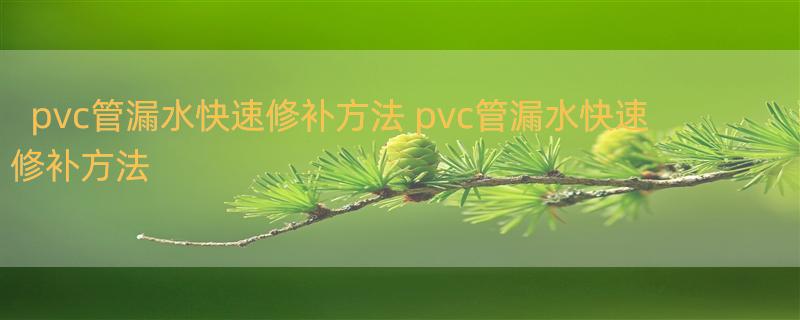 pvc管漏水快速修补方法 pvc管漏水快速修补方法