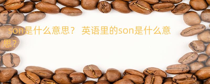 son是什么意思？ 英语里的son是什么意思？