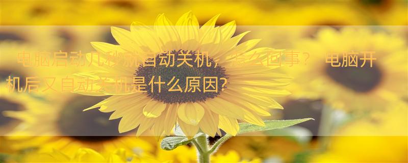 电脑启动几秒就自动关机，怎么回事？ 电脑开机后又自动关机是什么原因?