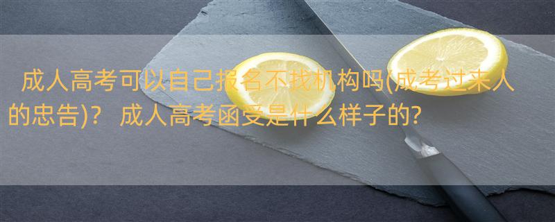 成人高考可以自己报名不找机构吗(成考过来人的忠告)？ 成人高考函受是什么样子的?