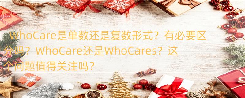 who care 什么意思 是who care还是who cares?