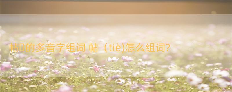 帖・的多音字组词 帖（tiè)怎么组词?