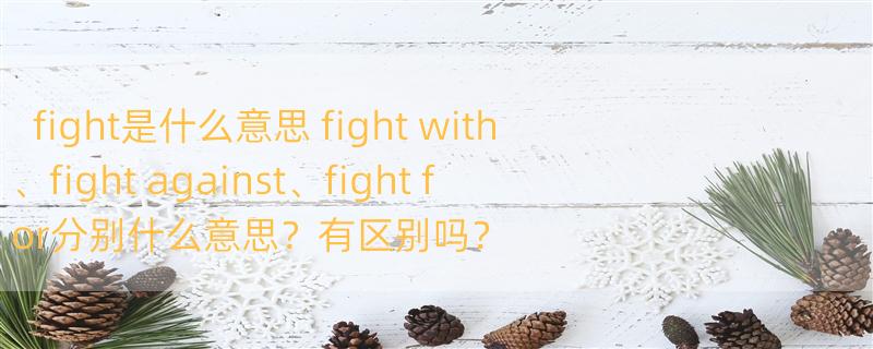 fight是什么意思 fight with、fight against、fight for分别什么意思？有区别吗？