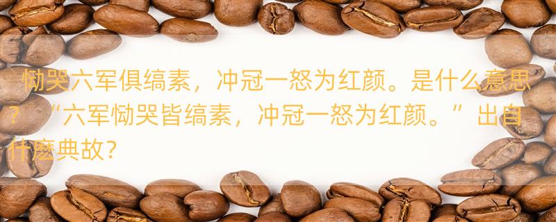 恸哭六军俱缟素，冲冠一怒为红颜。是什么意思？ “六军恸哭皆缟素，冲冠一怒为红颜。”出自什麽典故？