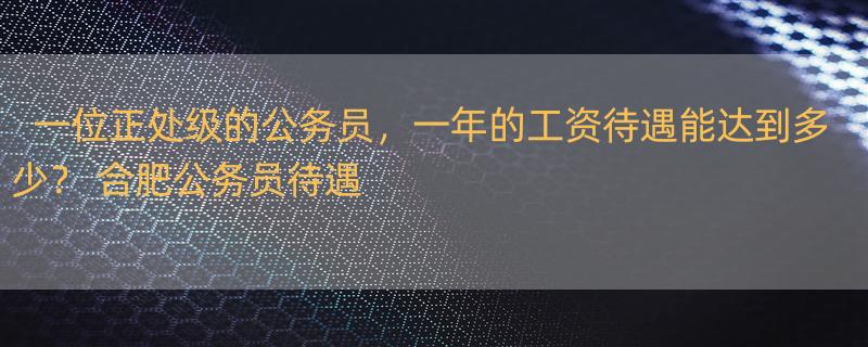 一位正处级的公务员，一年的工资待遇能达到多少？ 合肥公务员待遇