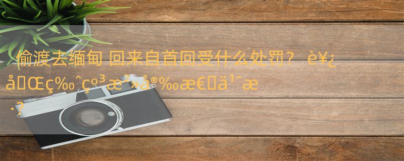 偷渡去缅甸 回来自首回受什么处罚？ è¥¿å�Œç‰ˆçº³æ²»å®‰æ€�ä¹ˆæ ·?