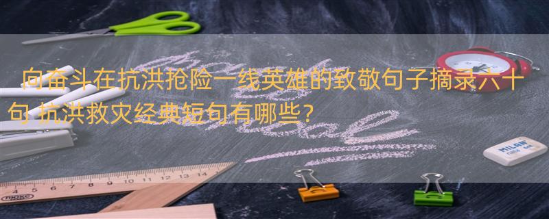 向奋斗在抗洪抢险一线英雄的致敬句子摘录六十句 抗洪救灾经典短句有哪些？