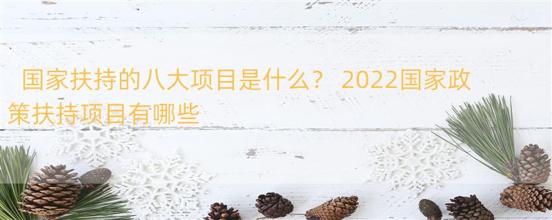 国家扶持的八大项目是什么？ 2022国家政策扶持项目有哪些