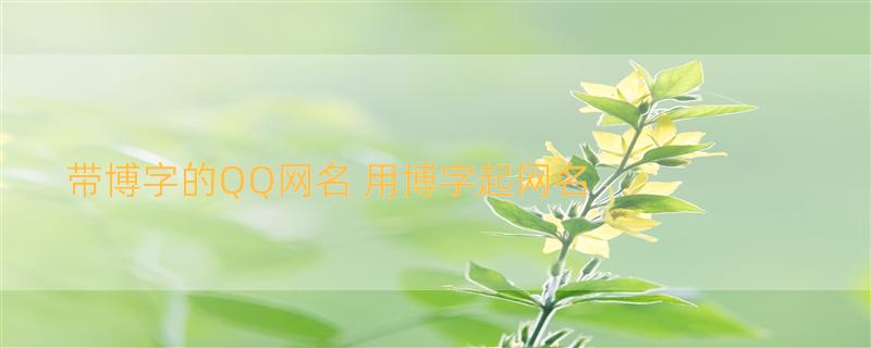 带博字的QQ网名 用博字起网名