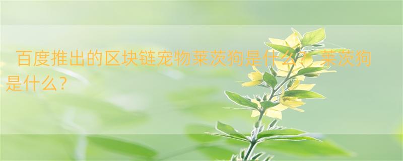 百度推出的区块链宠物莱茨狗是什么？ 莱茨狗是什么？