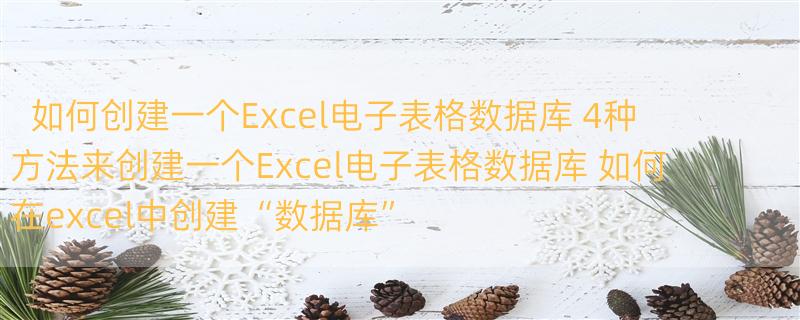 如何创建一个Excel电子表格数据库 4种方法来创建一个Excel电子表格数据库 如何在excel中创建“数据库”