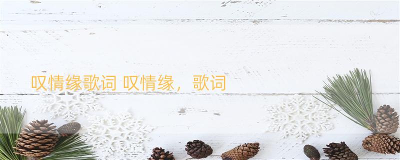 叹情缘歌词 叹情缘，歌词