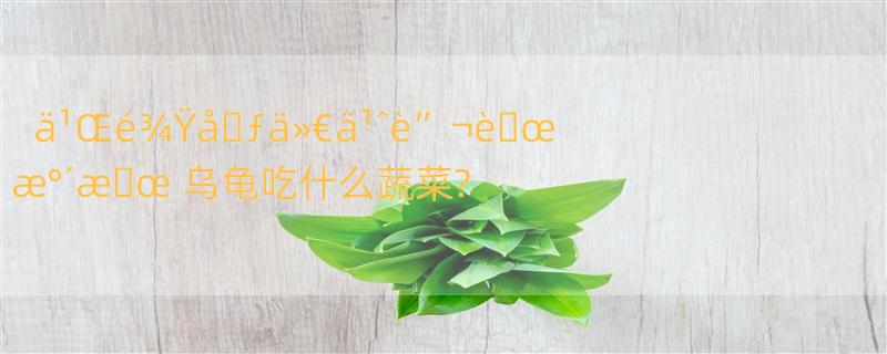 ä¹Œé¾Ÿå�ƒä»€ä¹ˆè”¬è�œæ°´æ�œ 乌龟吃什么蔬菜?