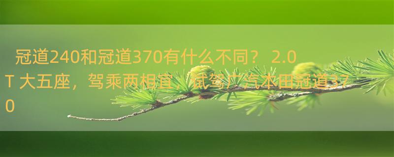 冠道240和冠道370有什么不同？ 2.0T+大五座，驾乘两相宜，试驾广汽本田冠道370