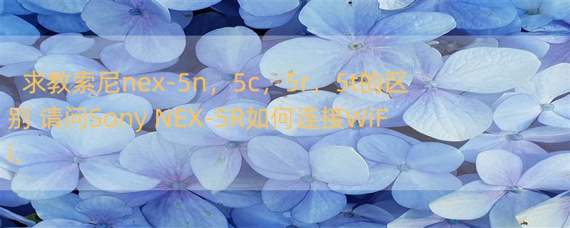 求教索尼nex-5n，5c，5r，5t的区别 请问Sony NEX-5R如何连接WiFi.