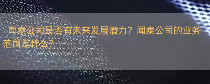 上海闻泰公司发展前景怎么样？ 闻泰是做什么的,谁能说的具体点，谢谢