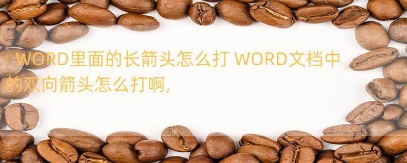 WORD里面的长箭头怎么打 WORD文档中的双向箭头怎么打啊,