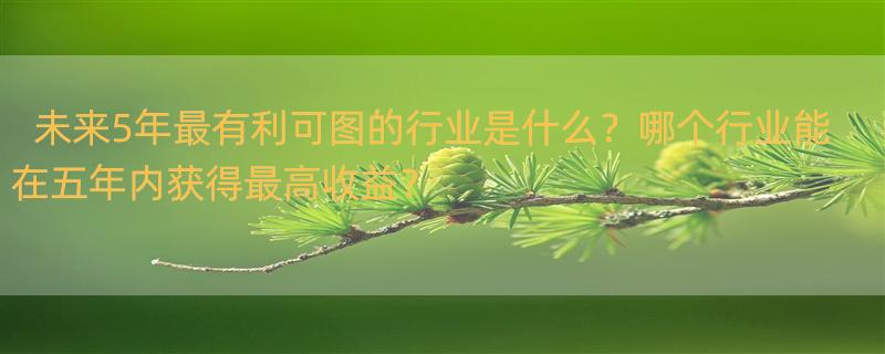 未来5年后什么行业最赚钱呢？ 未来的5年内最赚钱的行业是什么？