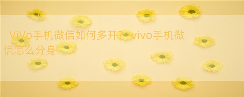 ViVo手机微信如何多开？ vivo手机微信怎么分身