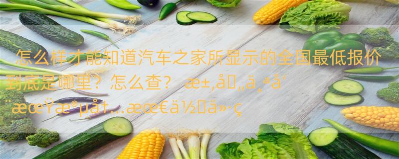 怎么样才能知道汽车之家所显示的全国最低报价到底是哪里？怎么查？ æ±‚å�„ä¸ªå‘¨æœŸæ®µå†…æœ€ä½�ä»·çš„å…¬å¼�æˆ–æ–¹æ³•ï¼ˆå�ŒèŠ±é¡ºï¼‰