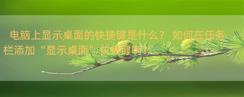 电脑上显示桌面的快捷键是什么？ 如何在任务栏添加“显示桌面”快捷键啊？