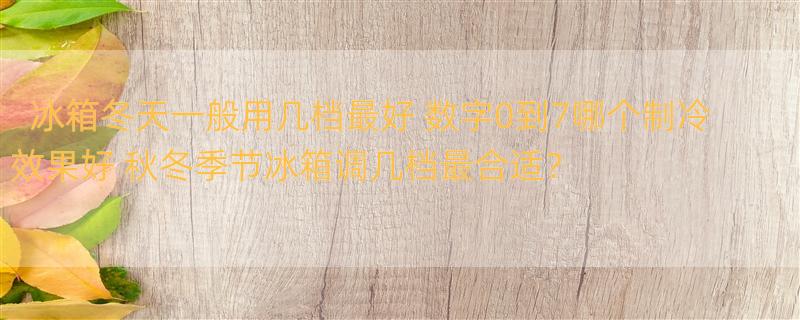 冰箱冬天一般用几档最好 数字0到7哪个制冷效果好 秋冬季节冰箱调几档最合适？