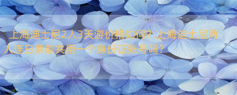 去上海迪士尼2个成人玩3天需要多少钱？ 两个人去上海迪士尼只可以只用一个人的身份证账号买两张连日票吗？