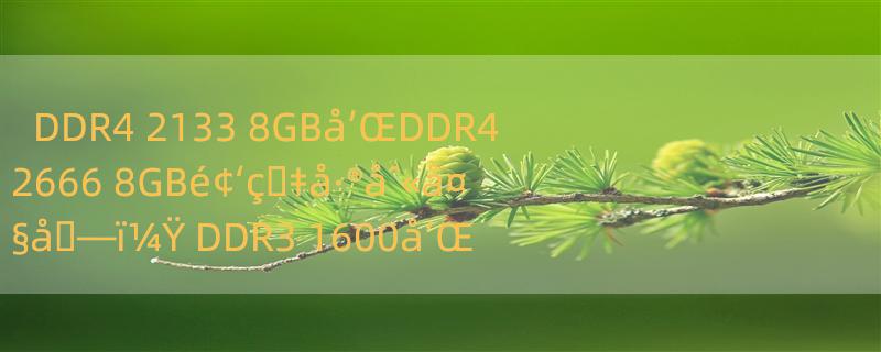 DDR4 2133 8GBå’ŒDDR4 2666 8GBé¢‘ç�‡å·®åˆ«å¤§å�—ï¼Ÿ DDR3 1600å’Œ2133åœ¨æ€§èƒ½å·®åˆ«æœ‰å¤šå¤§ï¼Ÿ