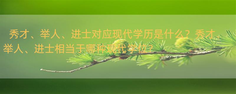 当年的秀才、举人、进士分别相当于现在的什么学历？ 秀才 举人 进士相当于今天什么学历